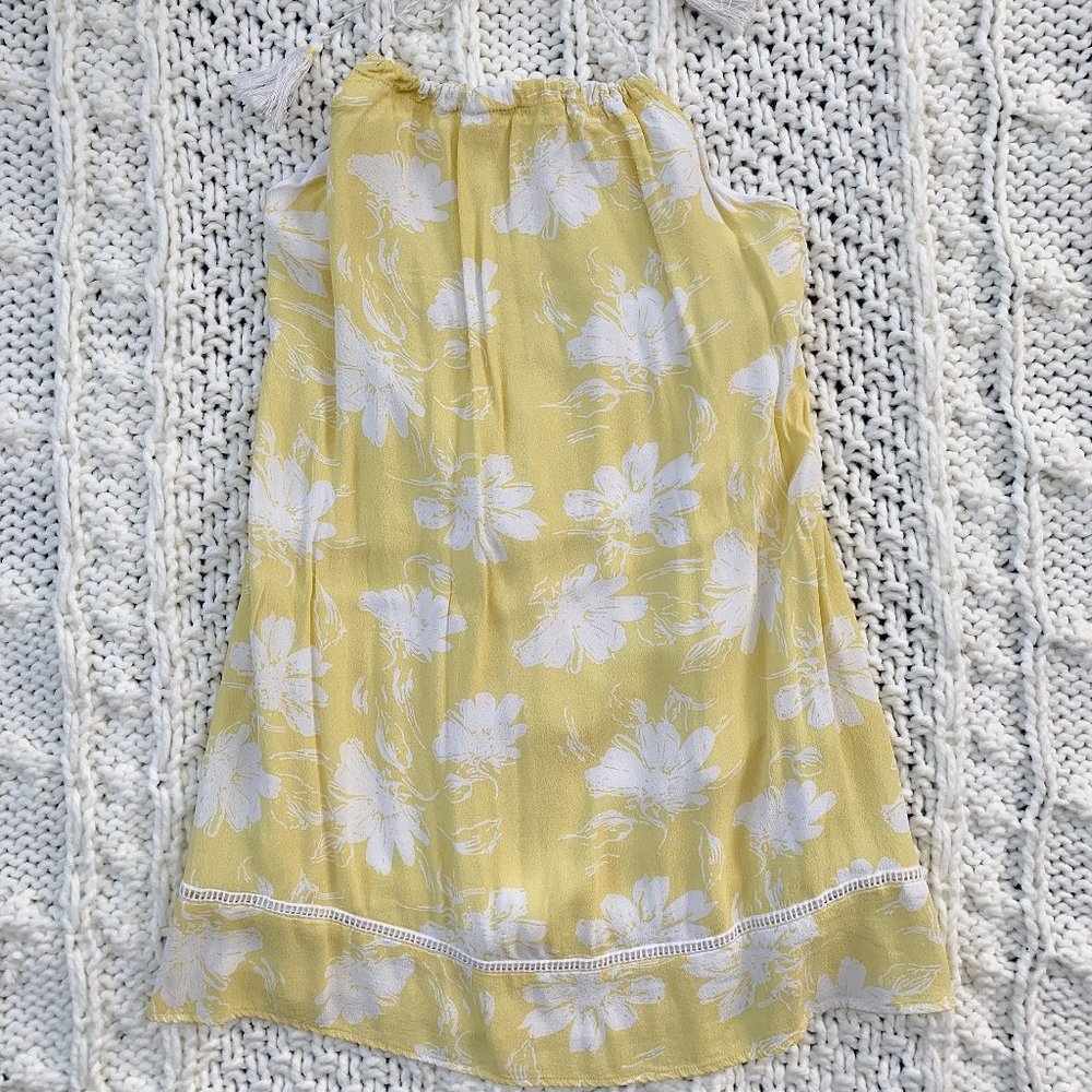 Yellow Floral Halter Tie Dress